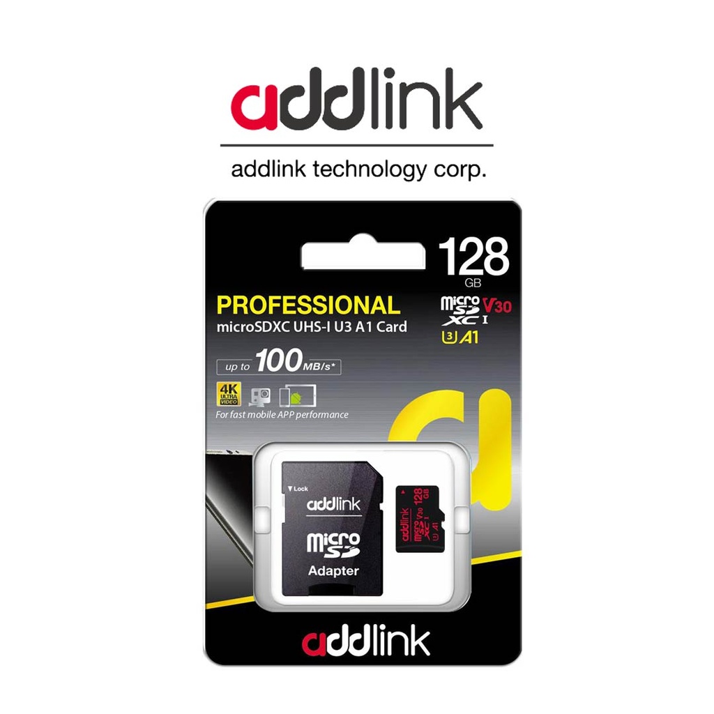 addlink 128GB microSD 4K (With Adapter)/ Supports Nintendo Switch