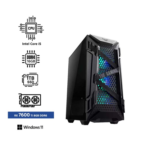 [696839] CORE EC3-A Gaming PC i5/14th Gen/16GB DDR4/1TB SSD M.2/ Radeon RX 7600/Win 11 Pro