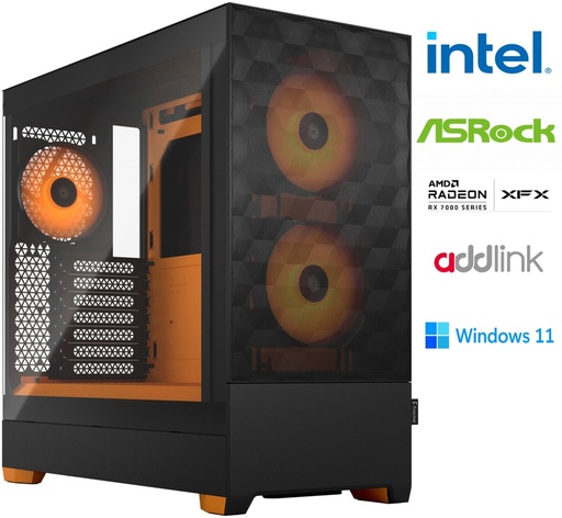 [697910] CORE EC1-2 Gaming PC i5 12th Gen/16GB DDR4/512 SSD Nvme/RX7600 DDR6/WIN 11+ Free MSI Monitor
