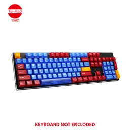 [676672] Tai-Hao 115-Keys ABS Double Shot Cubic-Keycap Set - Translucent Blue & Red