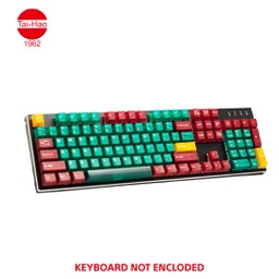 [676673] Tai-Hao 116-Keys ABS Double Shot Cubic-Keycap Set - Translucent Green & Red
