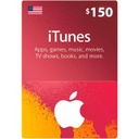 iTunes gift card $150 US Account [Digital Code]