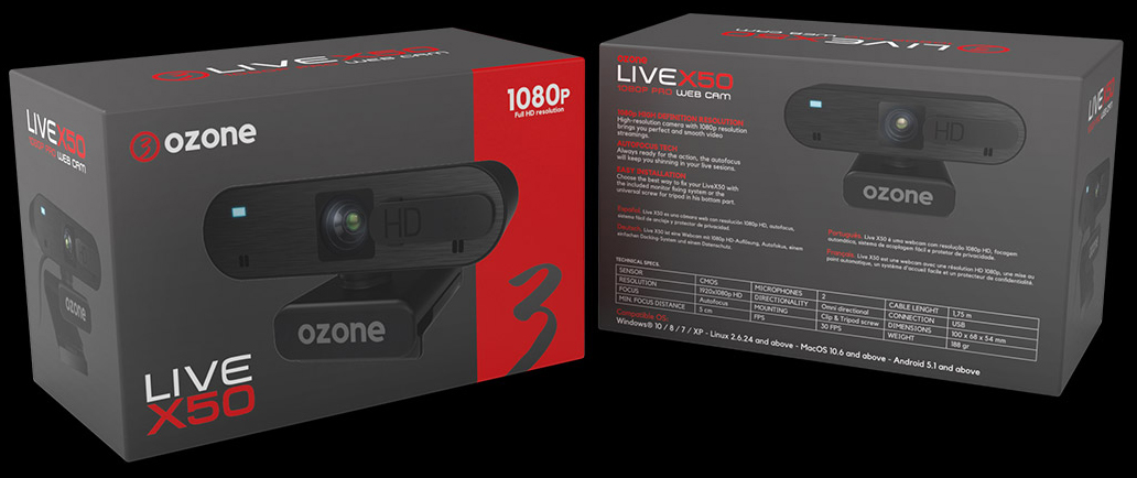 Ozone LiveX50 Webcam 1080p - ATLAS GAMING - Streaming