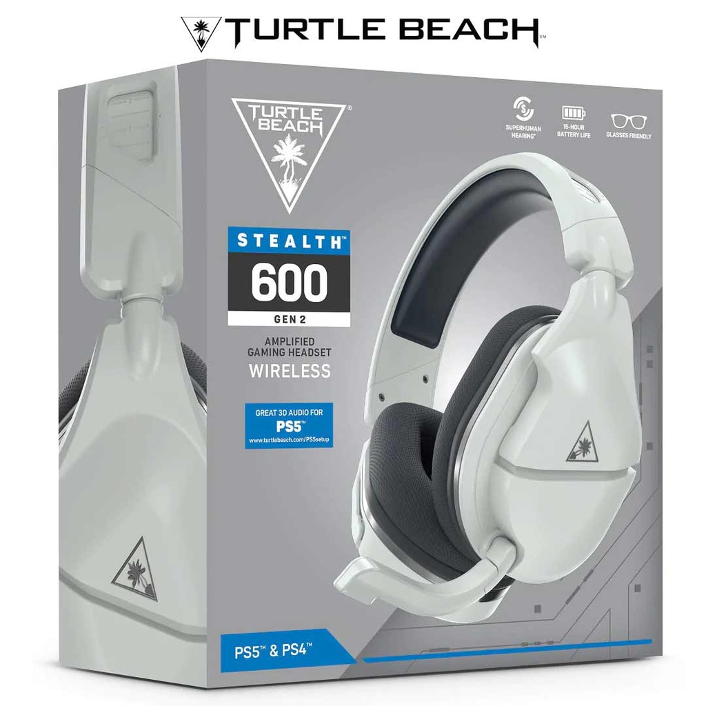 Turtle Beach Stealth 600 Gen 2 Wireless Gaming Headset For PS5, White/Silver