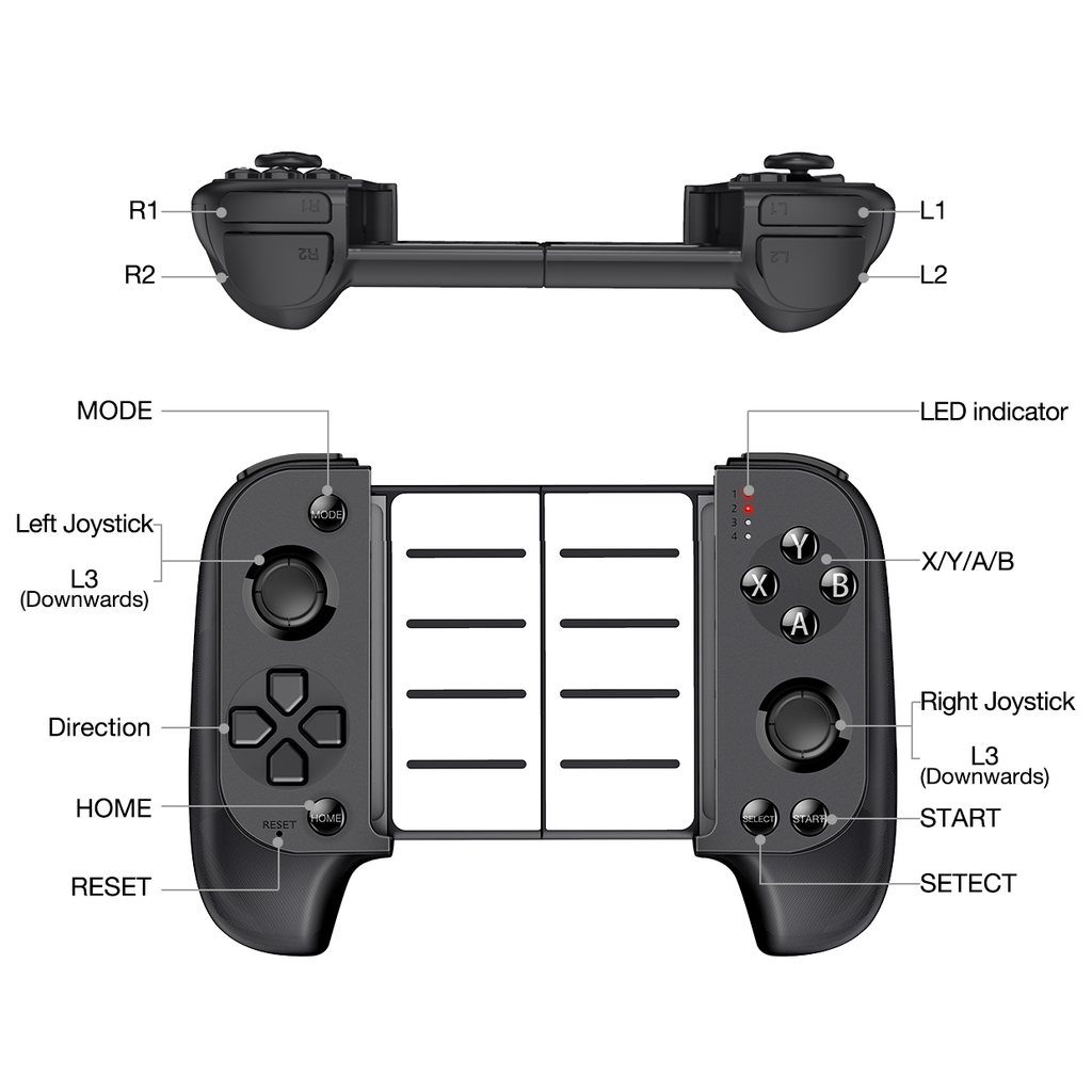 Saitake Bluetooth Wireless Gamepad Controller Black 