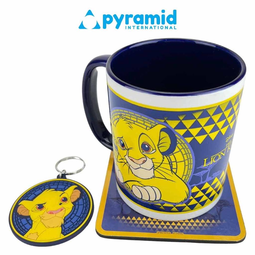 Pyramid - Lion King ( Simba ) Mug Coaster Keychain Gift Set