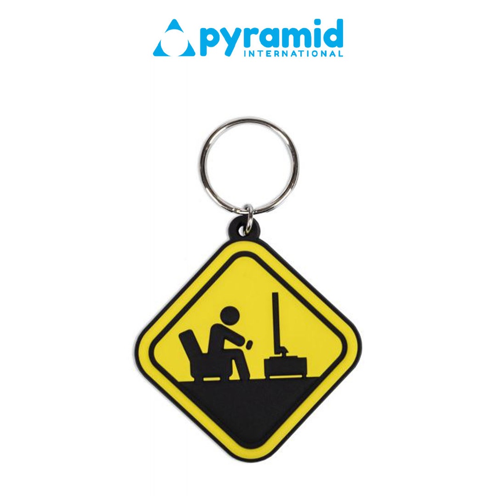 Pyramid - Gamer At Work (Caution Sign) Pvc Keychain