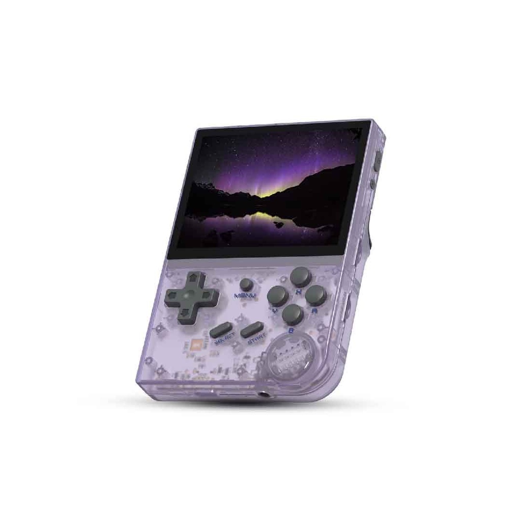 ANBERNIC Handheld Game Console Linux System 3.5 Inch HDMI output 64GB (Transparent Purple)