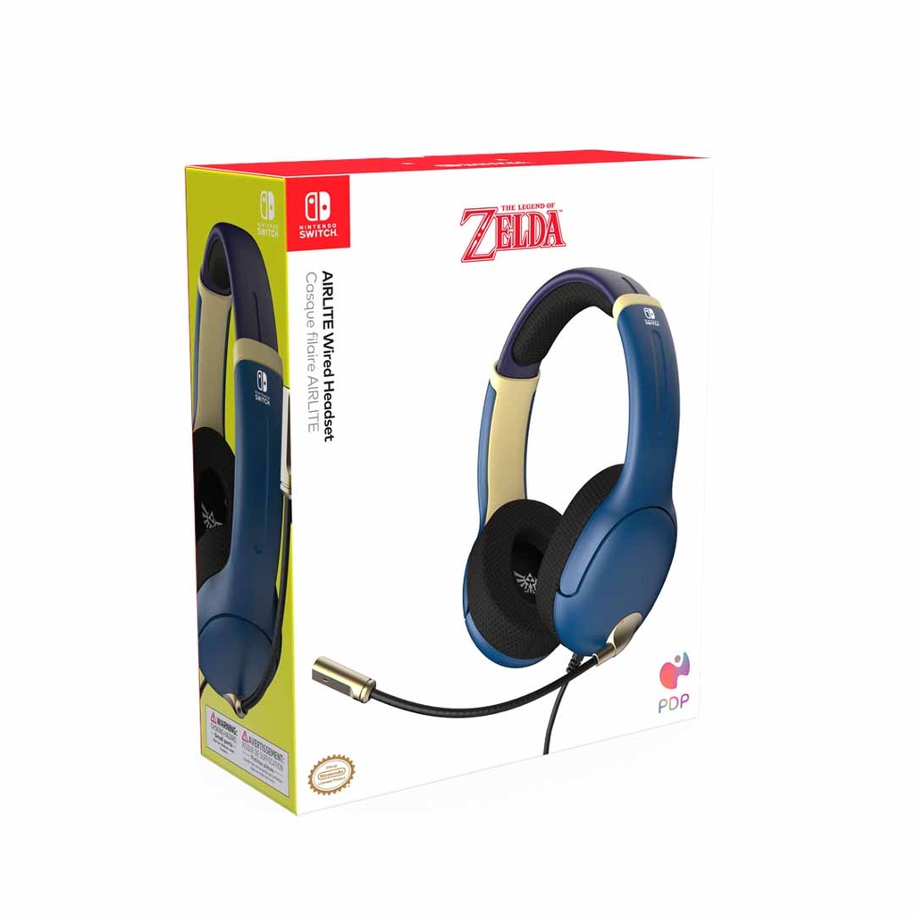 PDP ZELDA HAYRULE GAMING AIRLITE WIRED STEREO HEADSET WITH MIC BLUE -NS