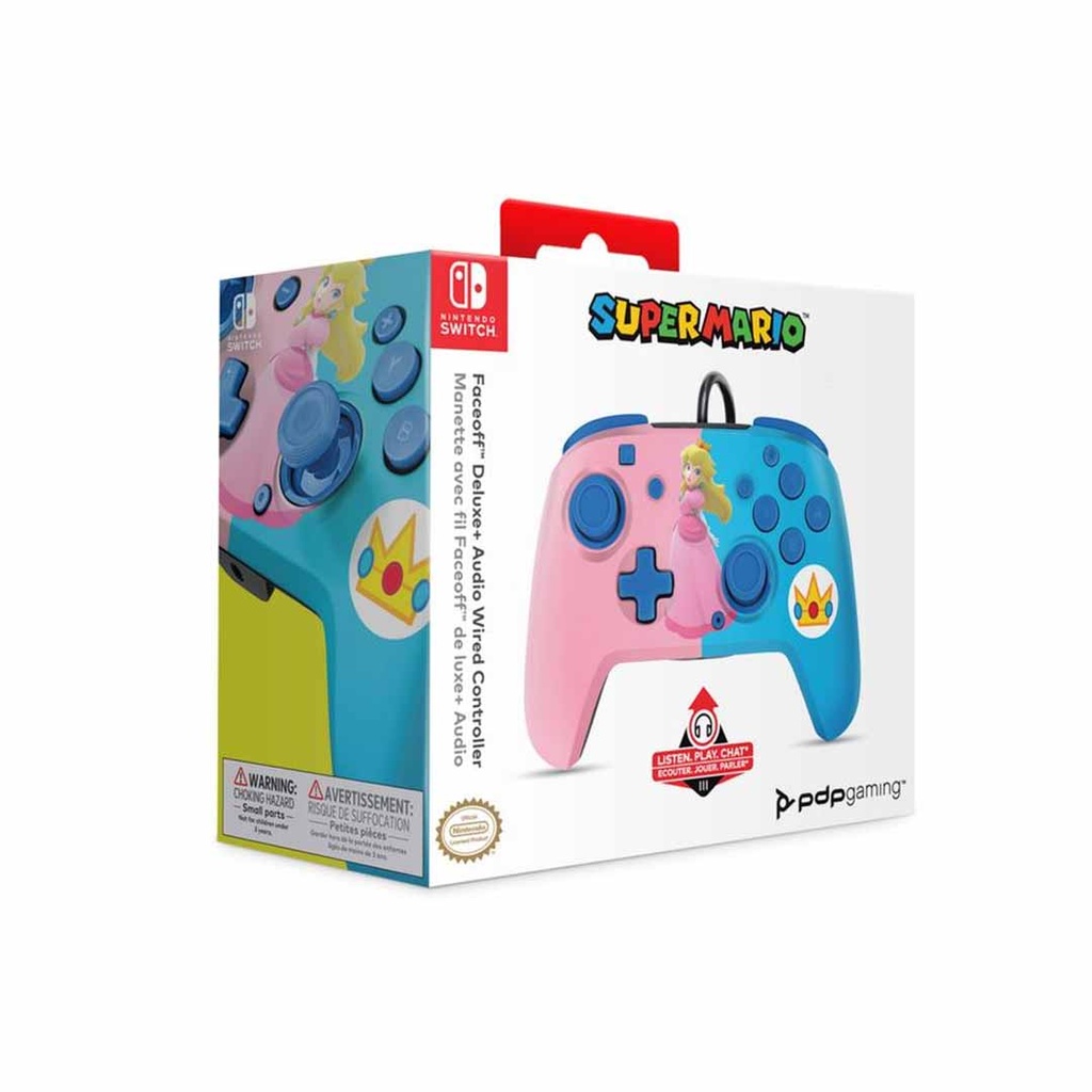 PDP FACEOFF DELUXE PLUS ROYAL PRINCESS PEACH- AUDIO WIRED CONTROLLER NS