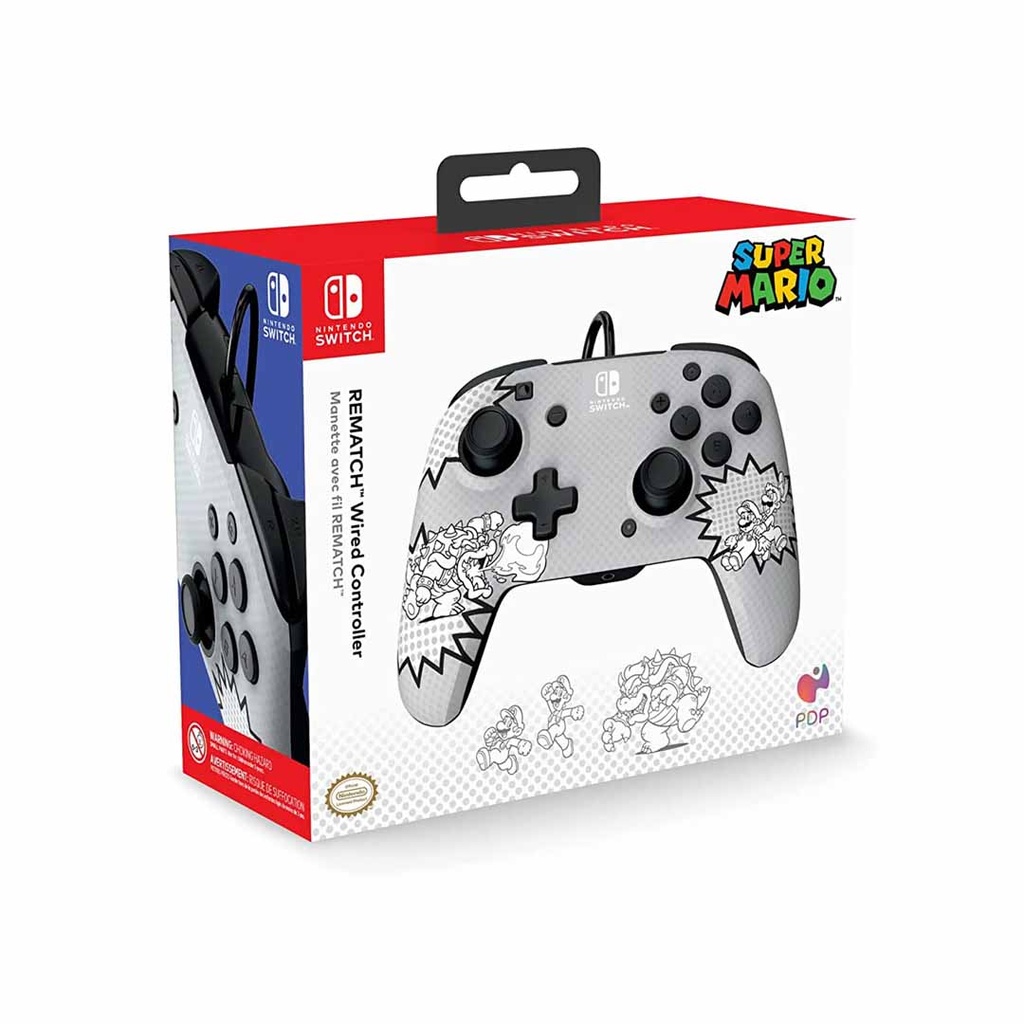 PDP REMATCH SUPER MARIO COMIC STRIP WIRED CONTROLLER NS/LITE/OLED