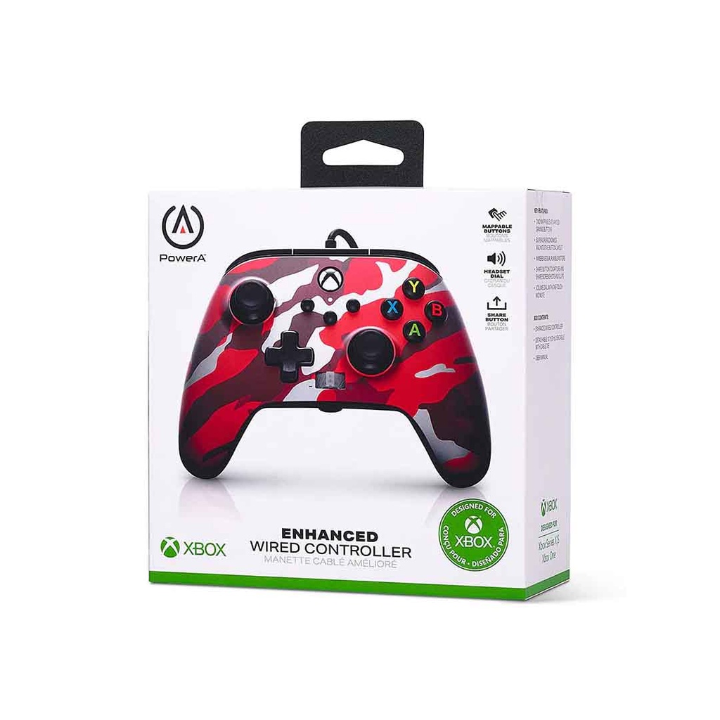 POWER A SERIES X ENHANCED WIRED CONTROLLER–METALLIC CAMO/RED XBX/XBX ONE