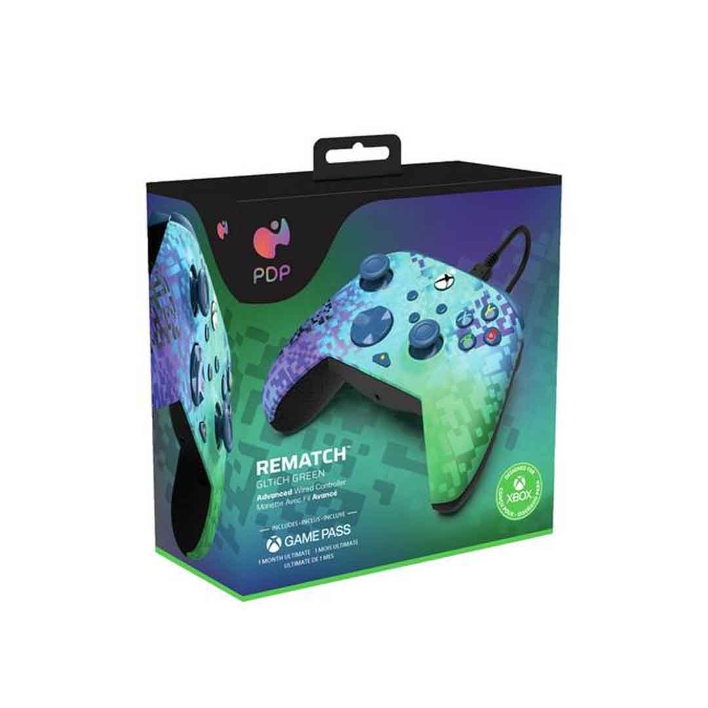 PDP SERIES X REMATCH WIRED CONTROLLER GLITCH GREEN XBX/XBX ONE