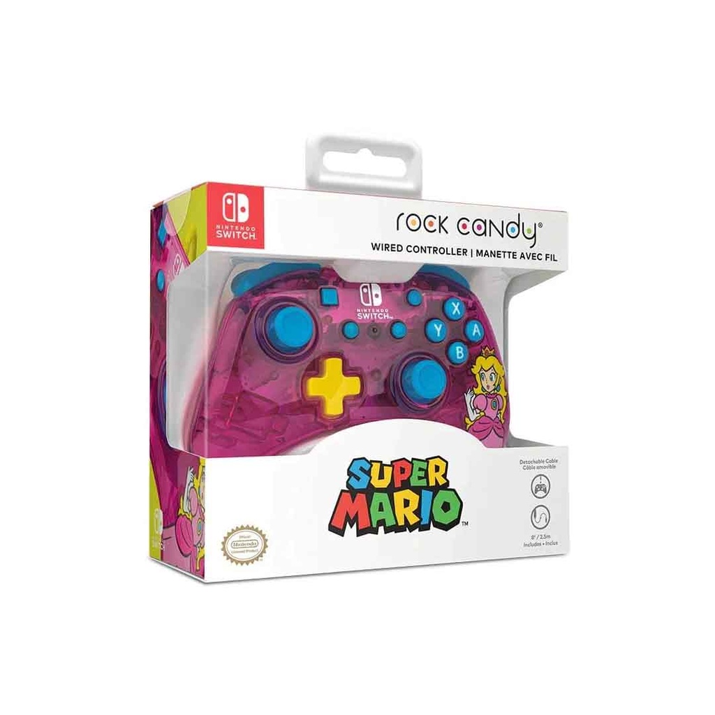 PDP SUPER MARIO PRINCE PEACH ROCK CANDY WIRED CONTROLLER -NS