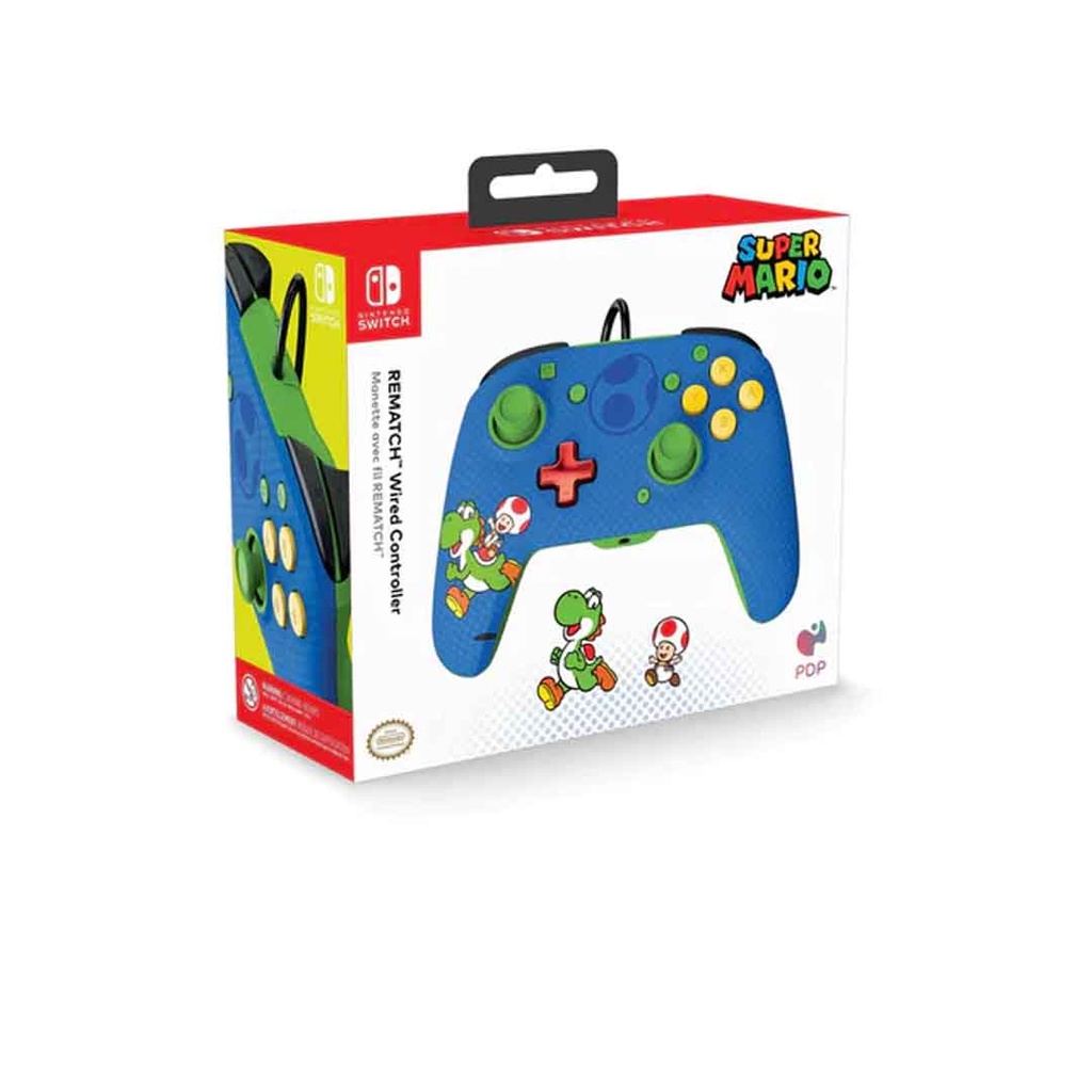 PDP REMATCH SUPER MARIO TOAD & YOSHI WIRED CONTROLLER NS/LITE/OLED