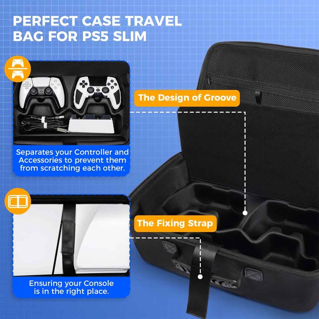 IINE Carrying Storage Bag for PS5 Slim