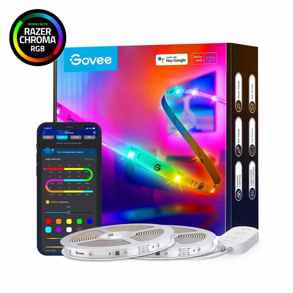Govee RGBIC Wi-Fi + Bluetooth LED Strip Lights With Protective Coating (5M)