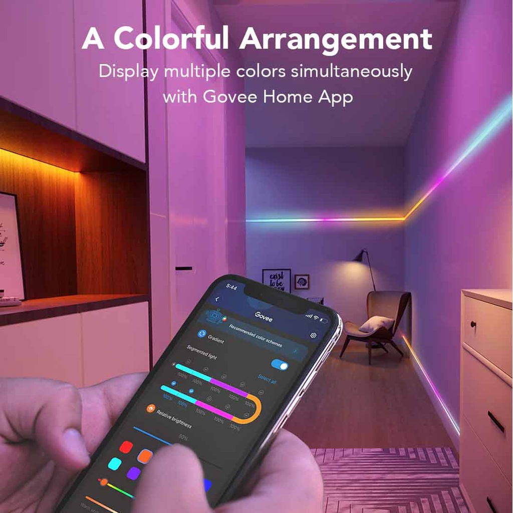 Govee RGBIC Wi-Fi + Bluetooth LED Strip Lights With Protective Coating (5M)