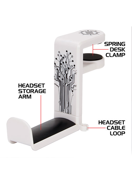 Rotating Headphone Mount - White (ENHANCE)