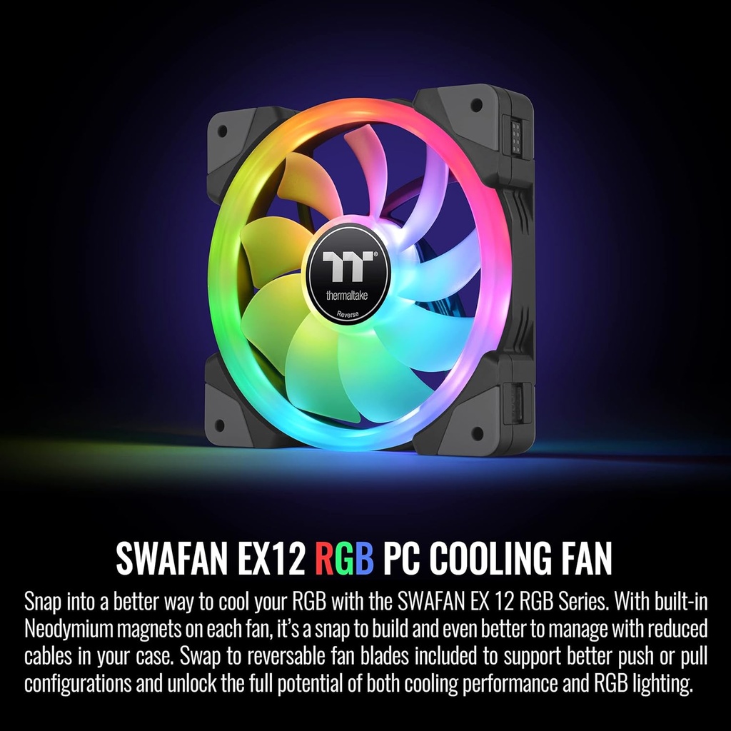 Thermaltake SWAFAN EX 12 ARGB PC Cooling Fan Pack of 3 Black