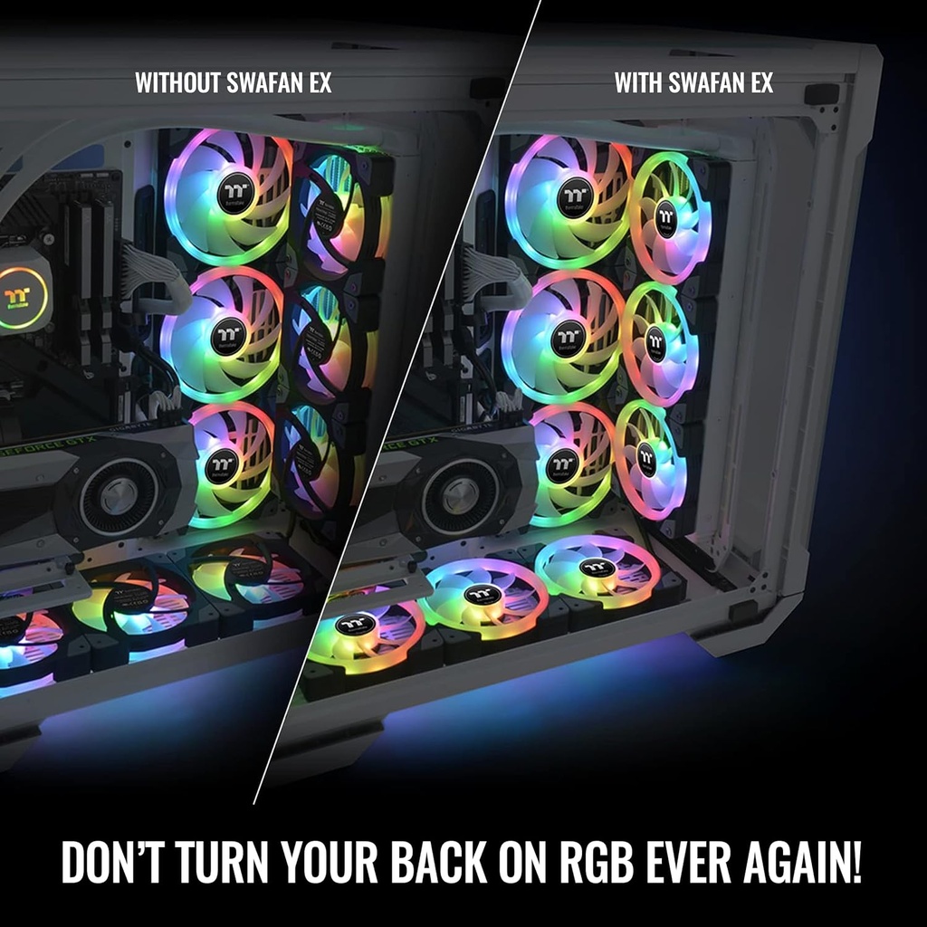 Thermaltake SWAFAN EX 12 ARGB PC Cooling Fan Pack of 3 Black