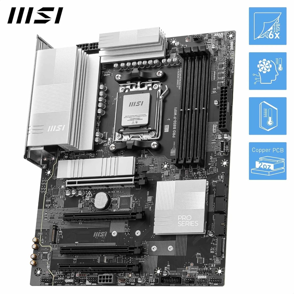 MSI Pro B850-P Wifi PCIe 5.0 Ready AMD Gaming Motherboard