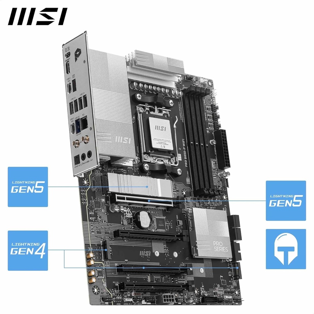 MSI Pro B850-P Wifi PCIe 5.0 Ready AMD Gaming Motherboard