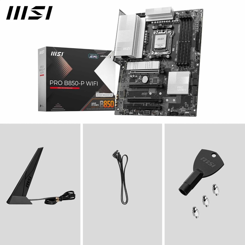 MSI Pro B850-P Wifi PCIe 5.0 Ready AMD Gaming Motherboard