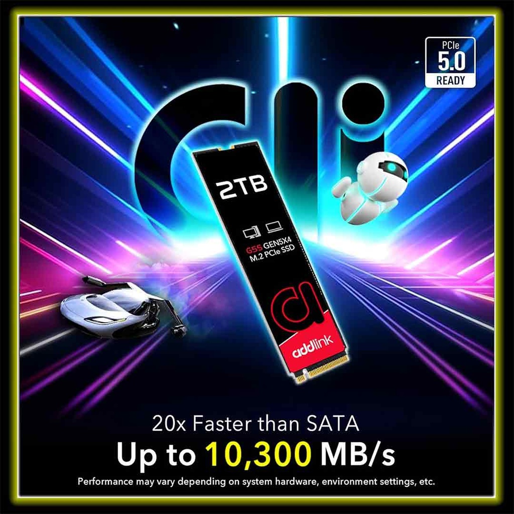 addlink SSD 2TB M.2 2280 PCIe GEN5X4 NVMe   ( Up to R:10300
,W:9000)