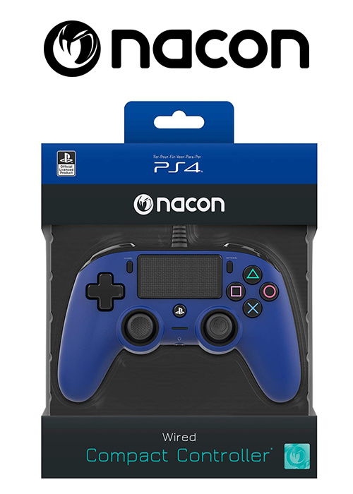 Nacon Ps4 Wired Compact Controller Blue Game Store