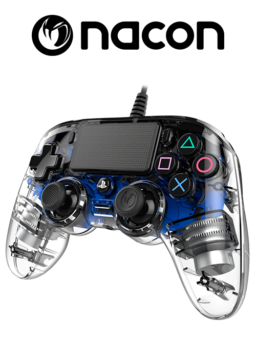 Nacon Ps4 Wired Compact Controller Crystal Blue