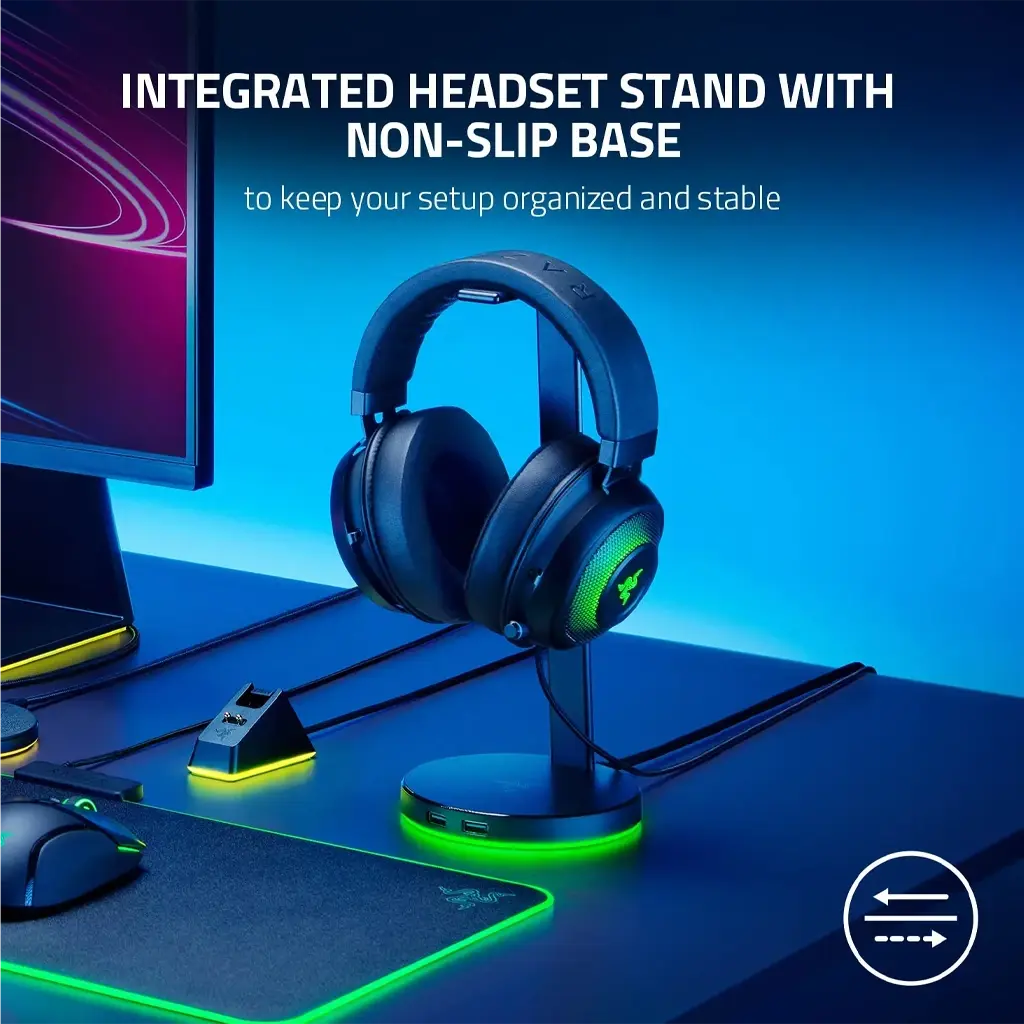 [702842] Razer Base Station V2 Chroma Headphone Headset Stand Holder Black 5.webp
