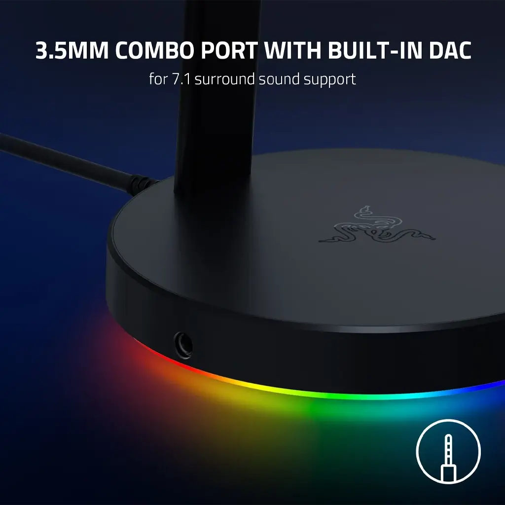 [702842] Razer Base Station V2 Chroma Headphone Headset Stand Holder Black 3.webp
