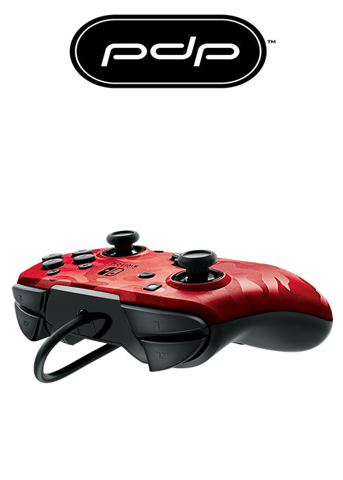 NS PDP Nintendo Switch Face-off Deluxe Controller + Audio (Camo Red)