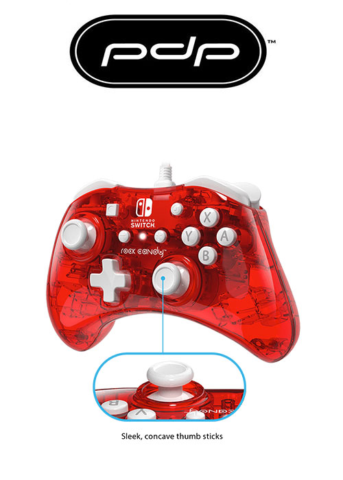 NS PDP Rock Candy Wired Mini Controller (Stormin-Cherry)