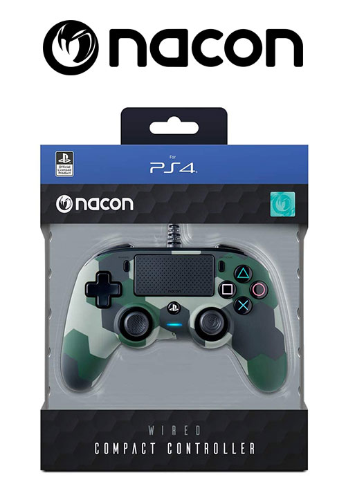 Nacon Ps4 Wired Compact Controller Green Camo Game Store