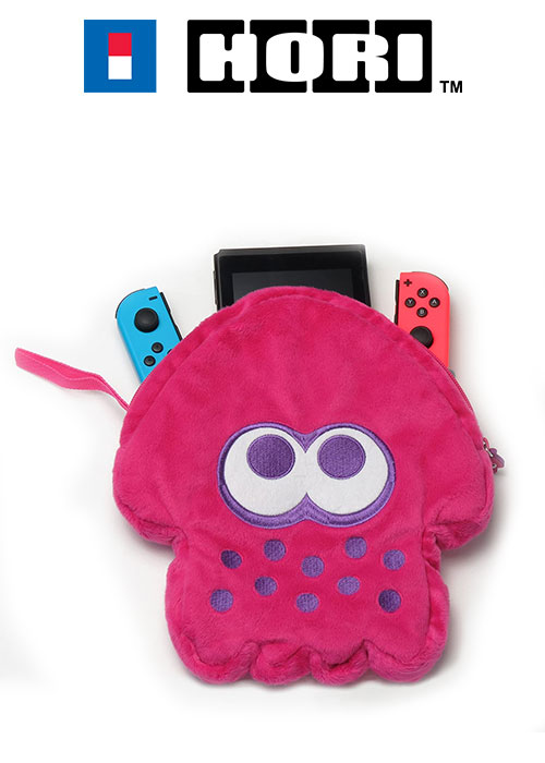 Hori NS Splatoon 2 Squid Plush Pouch (Neon Pink)
