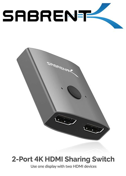 Sabrent 2-Port 4K HDMI Sharing Switch