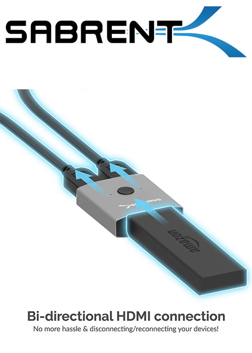 Sabrent 2-Port 4K HDMI Sharing Switch