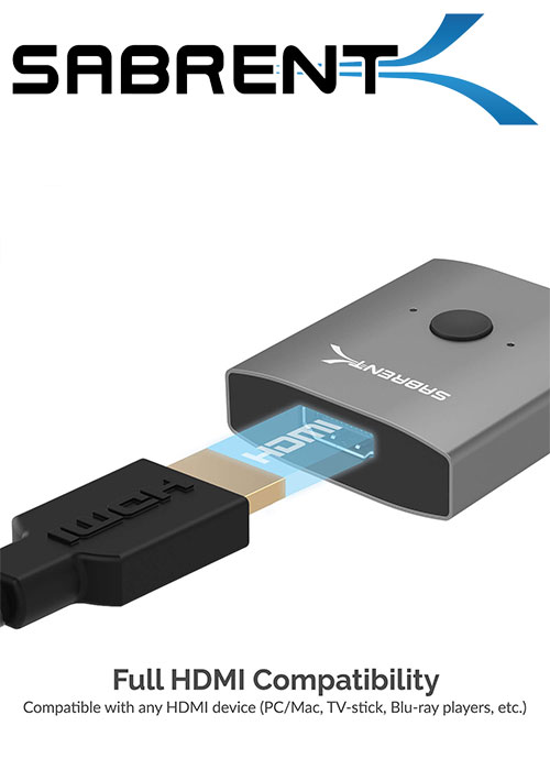 Sabrent 2-Port 4K HDMI Sharing Switch