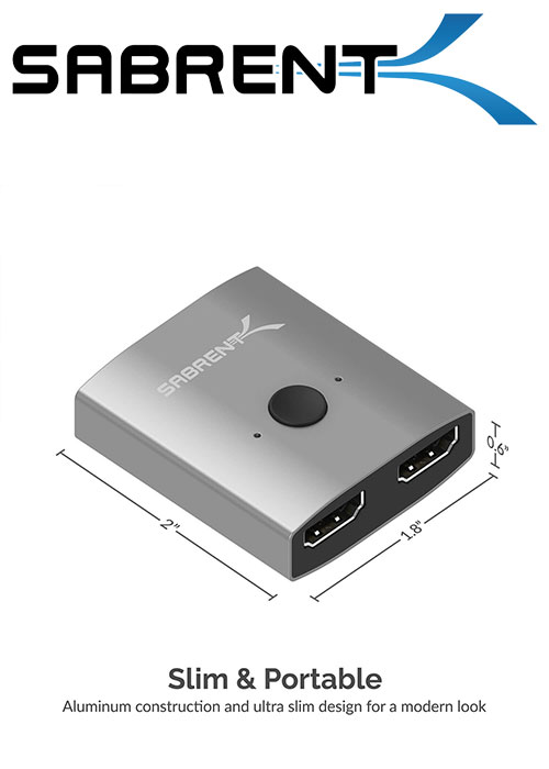 Sabrent 2-Port 4K HDMI Sharing Switch