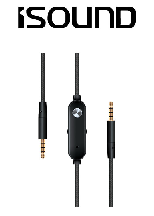ISOUND HM-330 WIRED HEADPHONES - BLACK