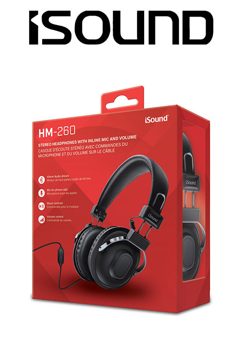 ISOUND HM-260 HEADPHONE - BLACK