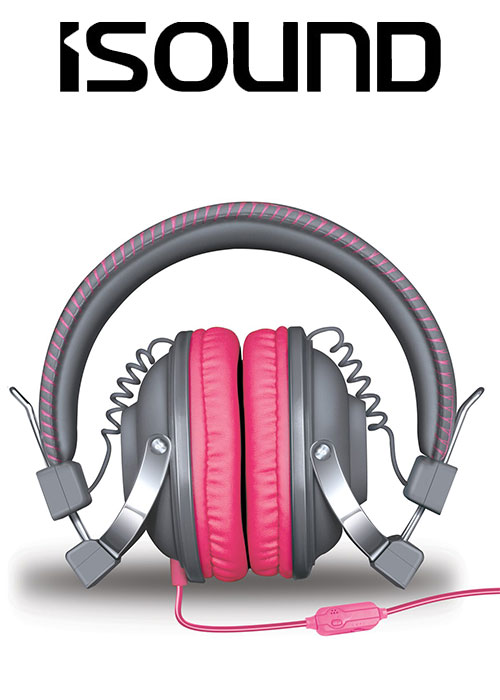 ISOUND HM-260 HEADPHONE - PINK/GREY