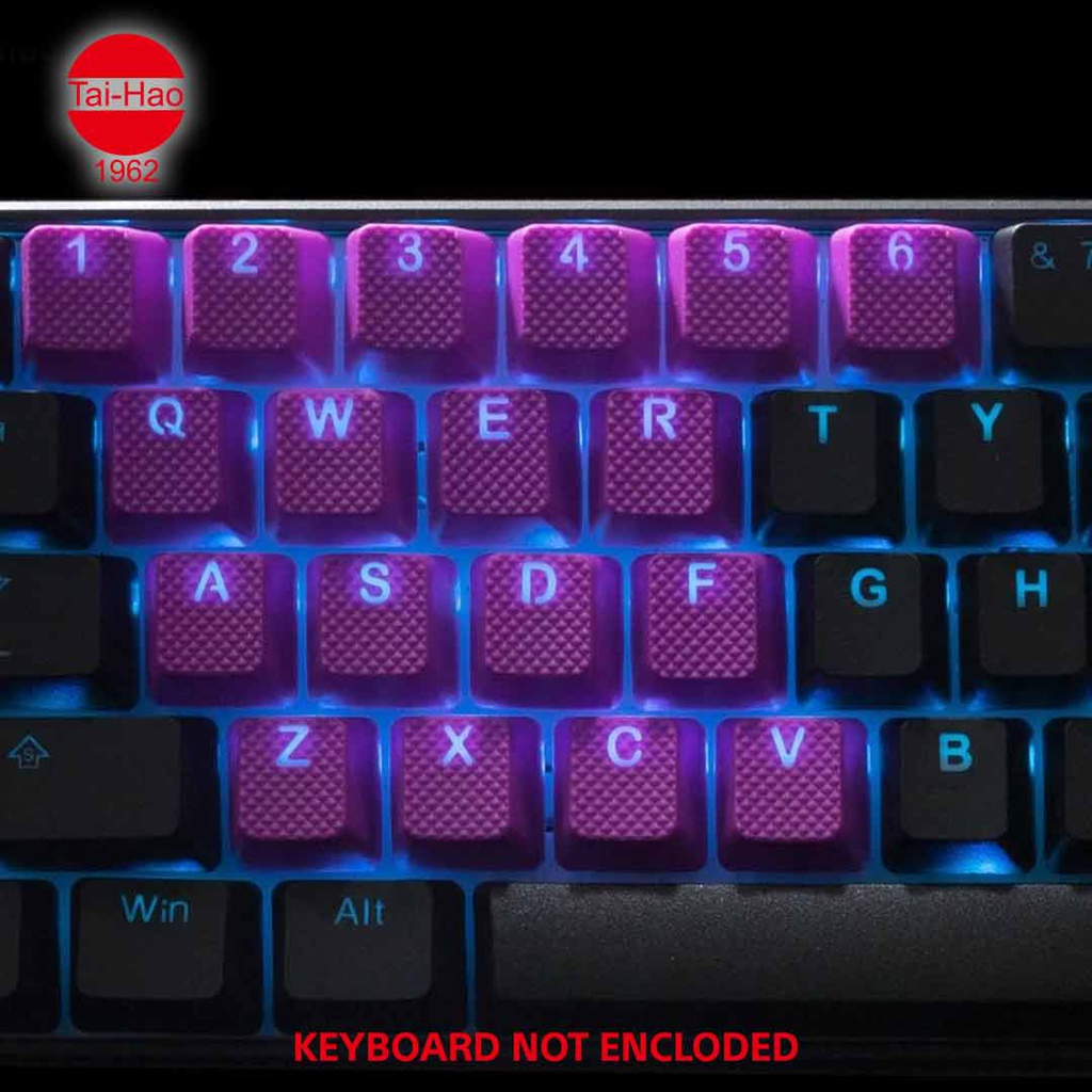 Tai Hao 22 Keys Tpr Backlit Double Shot Rubber Keycap Set Neon Purple Mystery Game Store