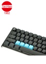 Tai-Hao 4-Keys TPR Rubber-Keycap Set Row 1 - ZXCV - Neon Blue