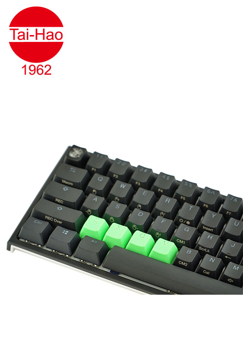 Tai-Hao 4-Keys TPR Rubber-Keycap Set Row 1 - ZXCV - Neon Green