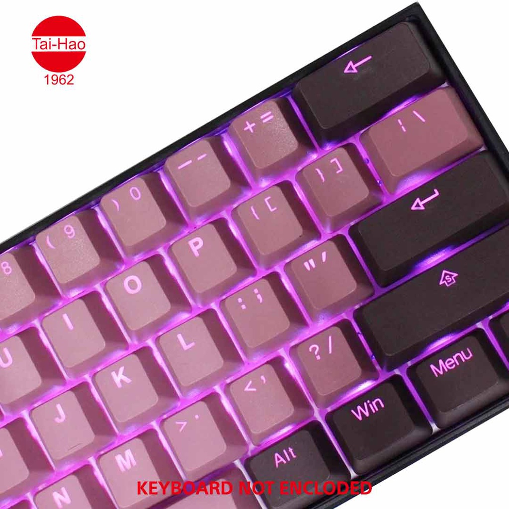 Tai-Hao 132-Keys PBT Double Shot Backlit-Keycap Set - Lavender / Chocolate