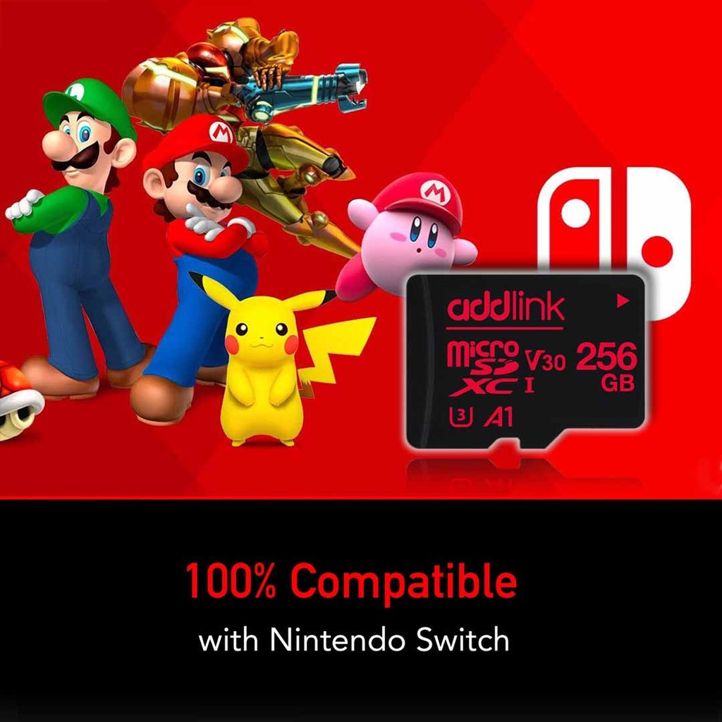 addlink 256GB microSD 4K (With Adapter)/Supports Nintendo Switch