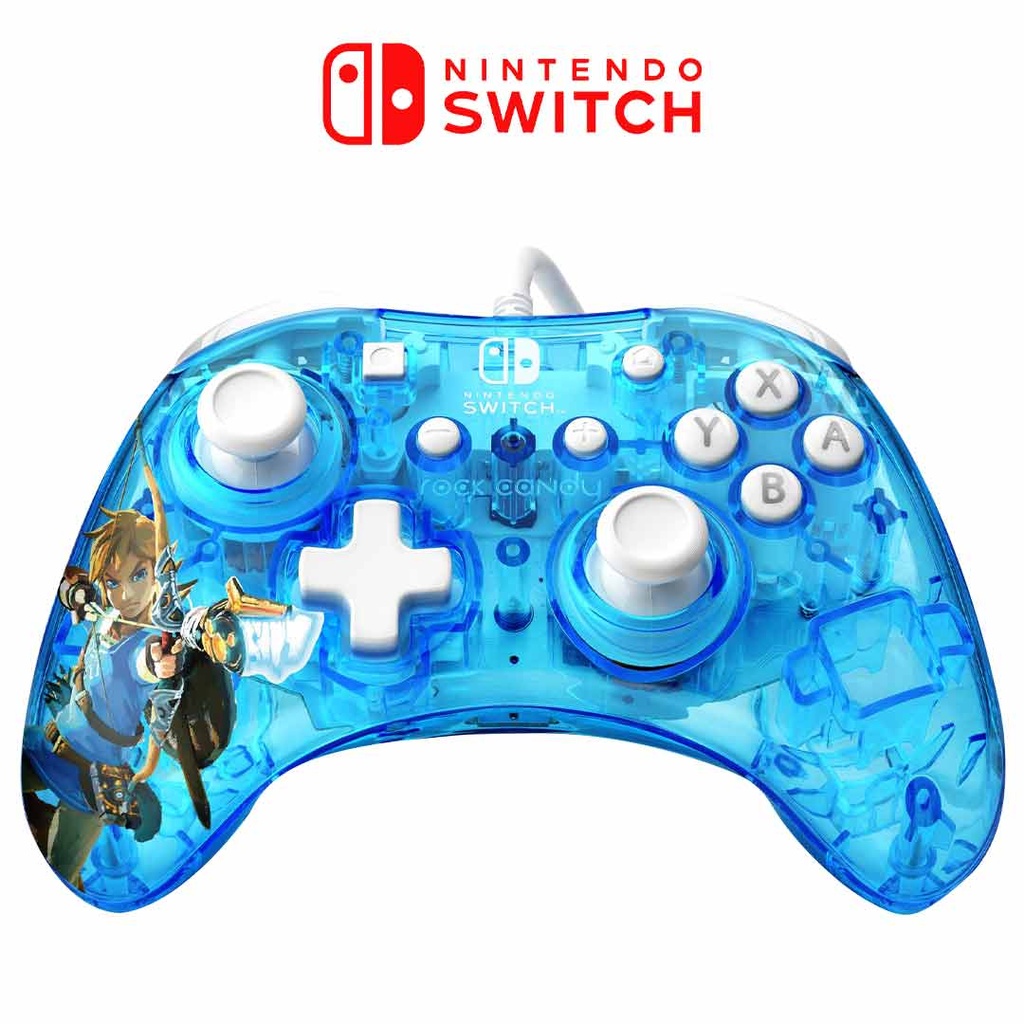 NS Rock Candy Wired Controller Zelda Breath Of The Wild Blue